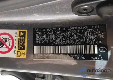 2015 Lexus Ct 200H from USA, damaged, VIN JTHKD5BHXF2220836